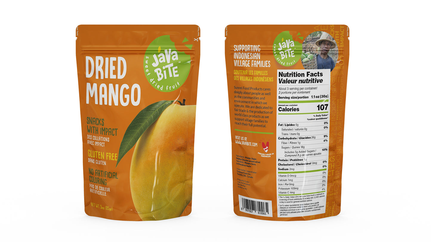 Java Bite Sweet Dried Mango | Dehydrated Fruit | Healthy Fruit Snack