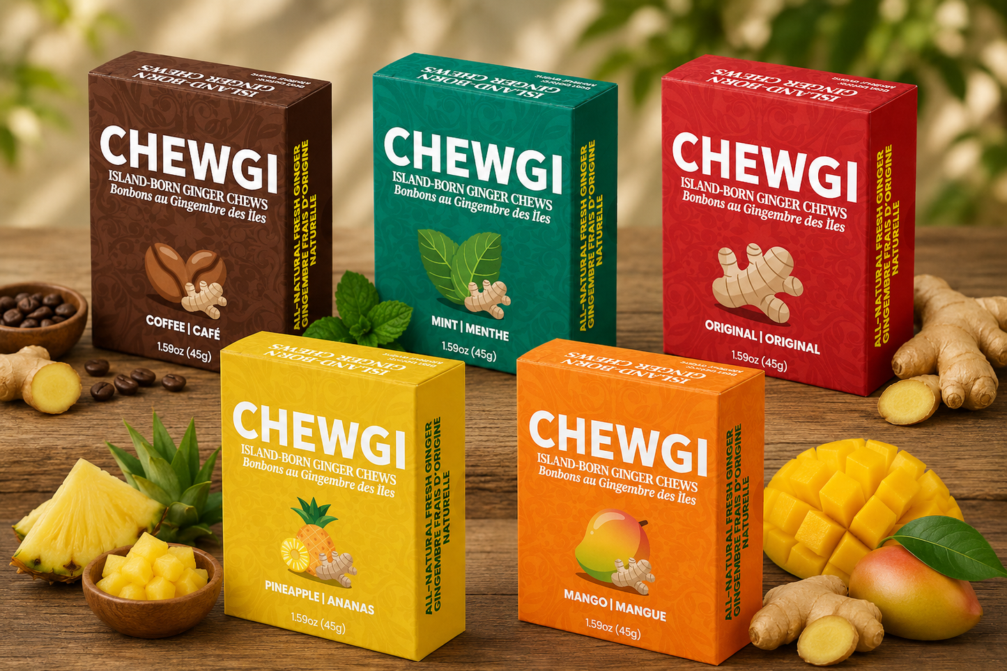 Chewgi Ginger Chews Candy Mint Pack