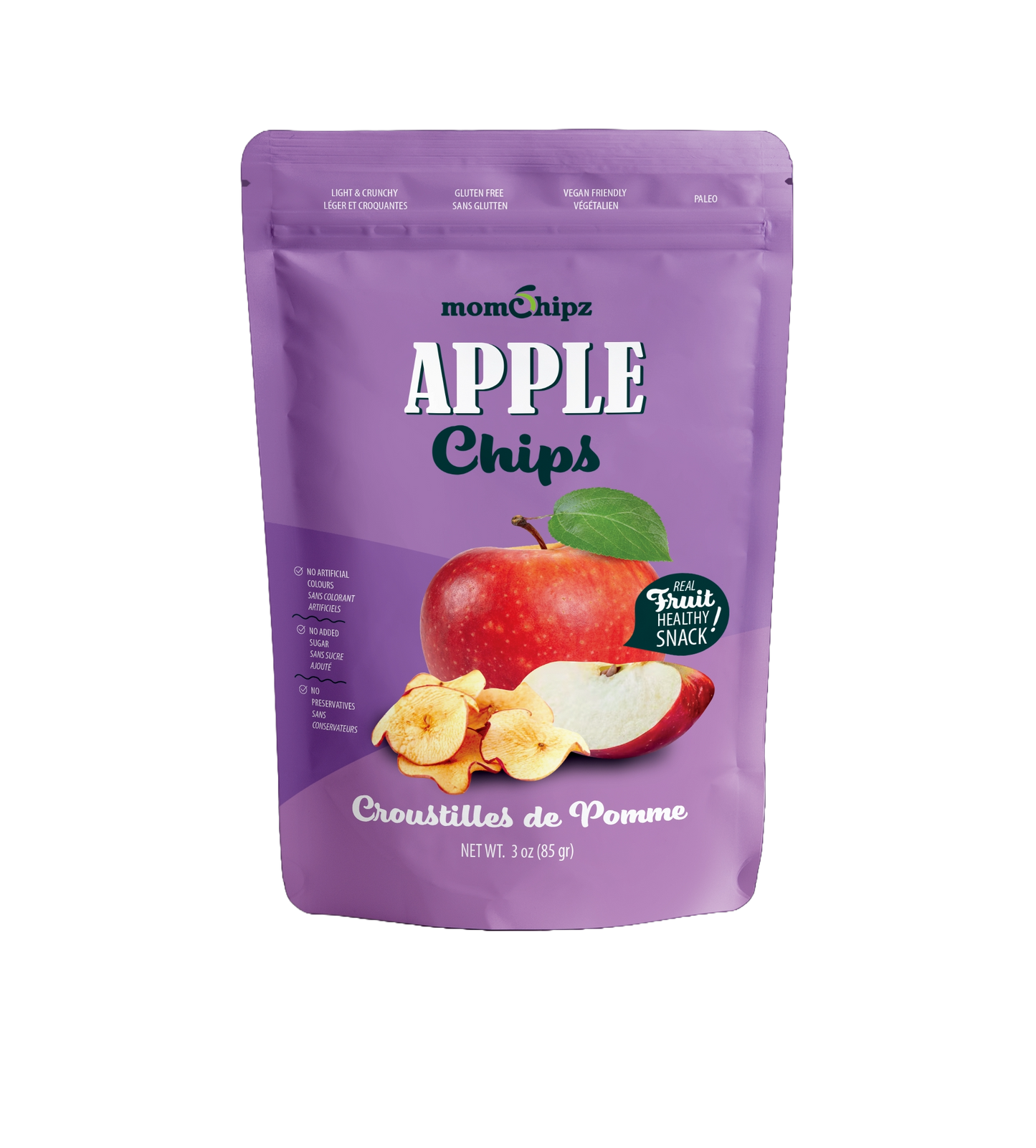 Momchipz Apple Chips - 85 Gr | Healthy & Very Delicious | No Added Sugar