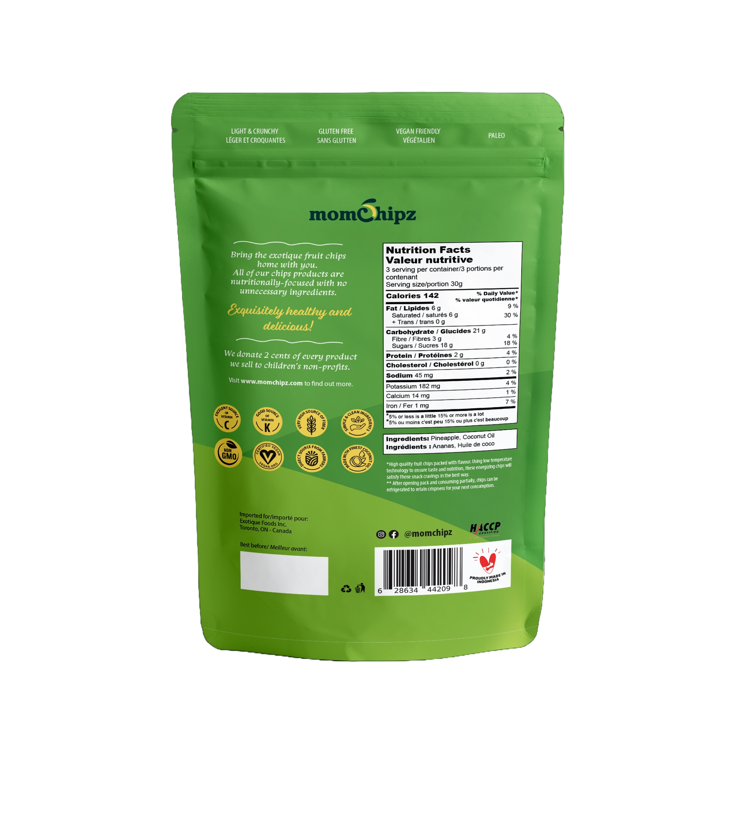 Momchipz Pineapple Chips - 85 GR | Healthy & Very Delicious | No Added Sugar