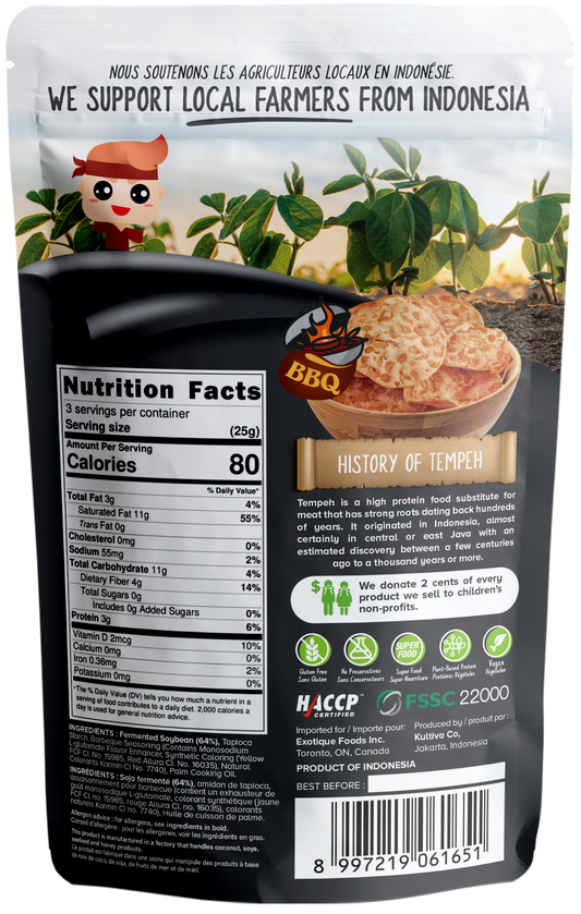 WOH Tempeh Chips BBQ - 70 Gr