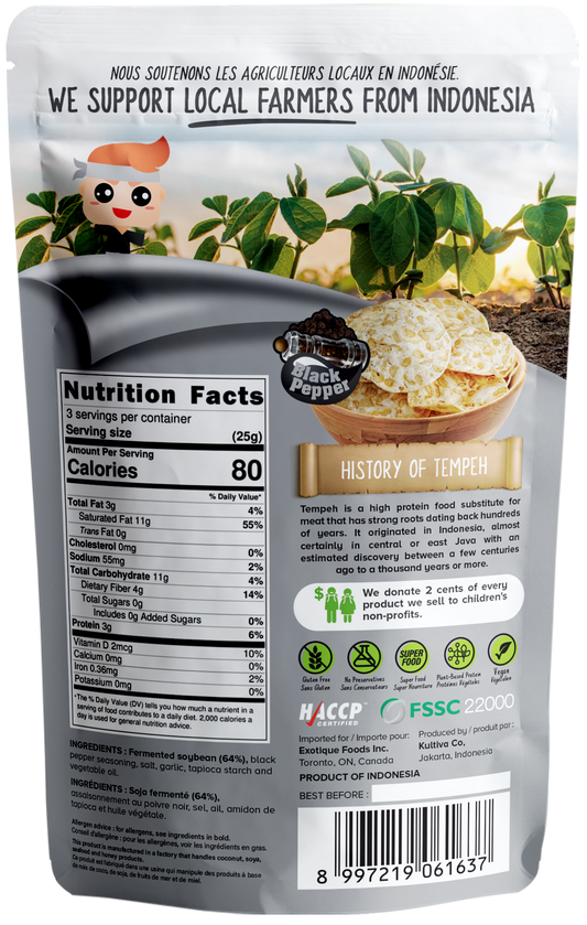 WOH Tempeh Chips Black Pepper - 70 Gr