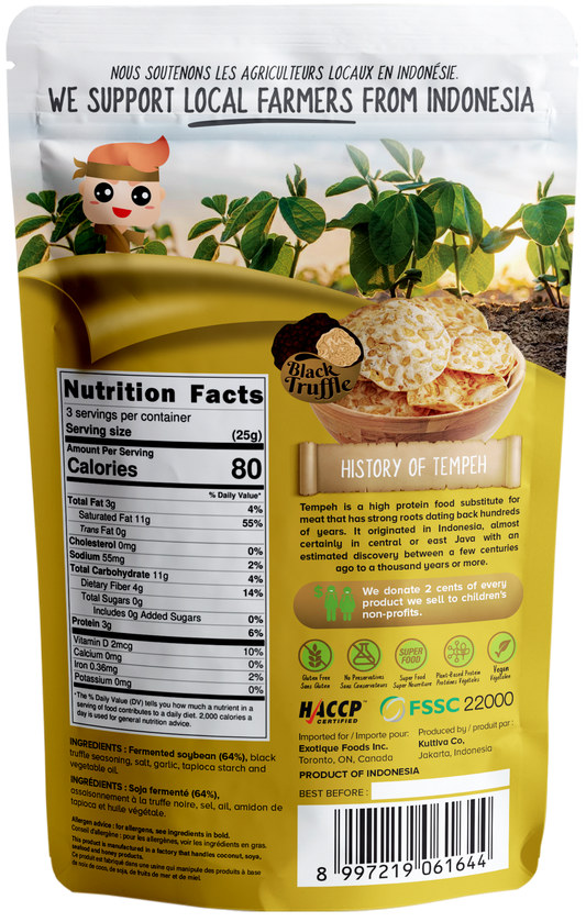 WOH Tempeh Chips Black Truffle - 70 Gr