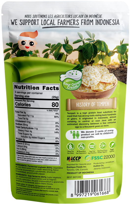 WOH Tempeh Chips Sour Onion & Cream - 70 Gr