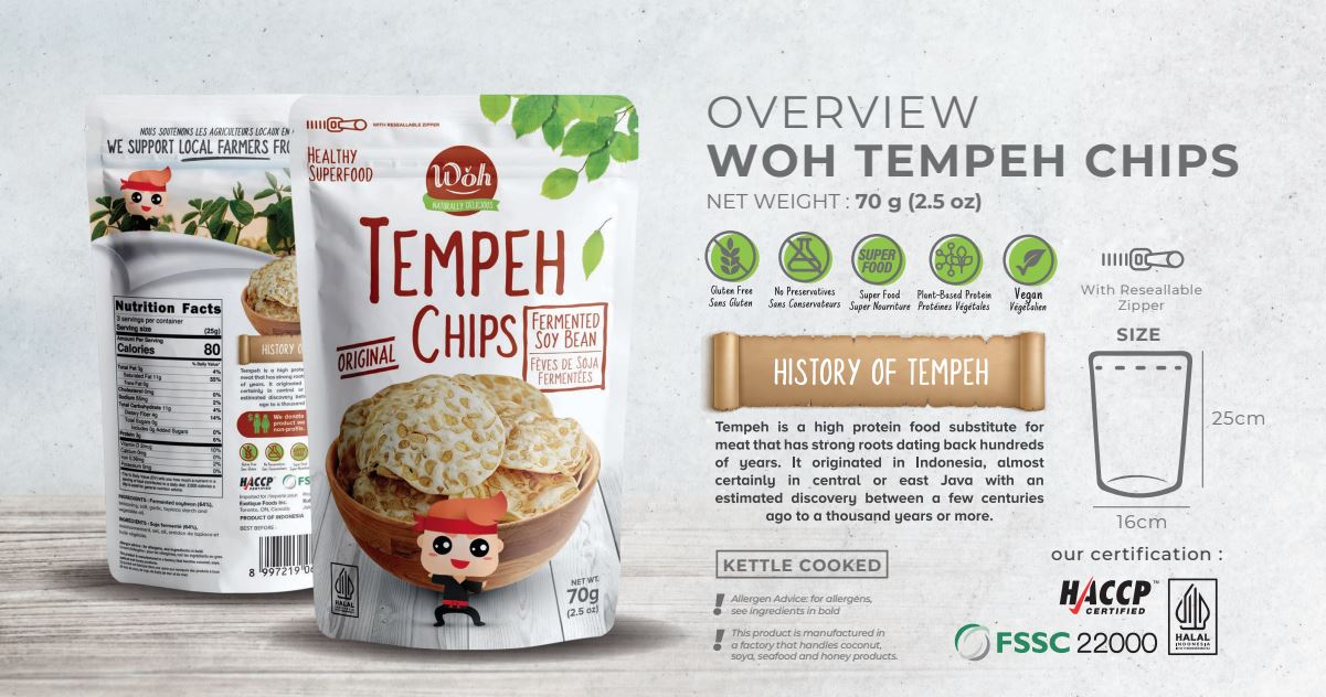 WOH Tempeh Chips Black Pepper - 70 Gr