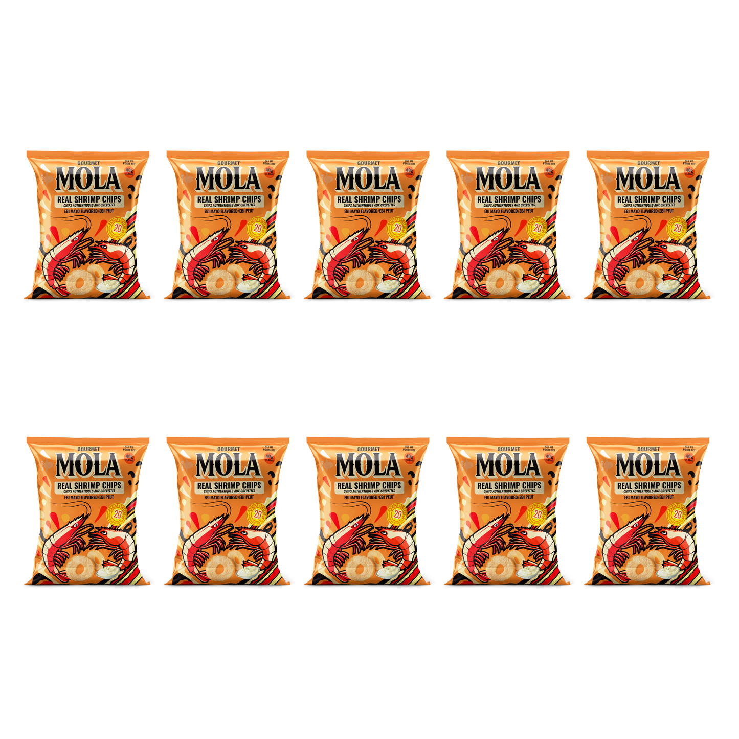 MOLA Real Shrimp Chips Ebi Mayo - 40g