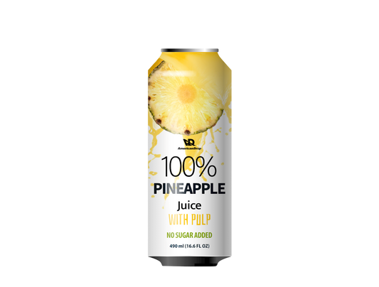 Pineapple 100% Juice With Pulp | No Sugar Added - 490 ml | Pack of 6