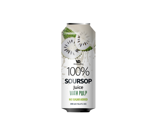 Soursop 100% Juice With Pulp | No Sugar Added - 490 ml | Pack of 6