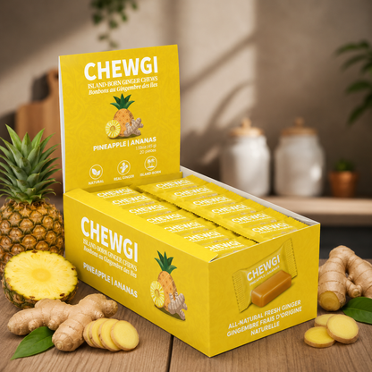 Chewgi Ginger Chews Candy Pineapple Pack