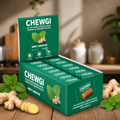 Chewgi Ginger Chews Candy Mint Pack