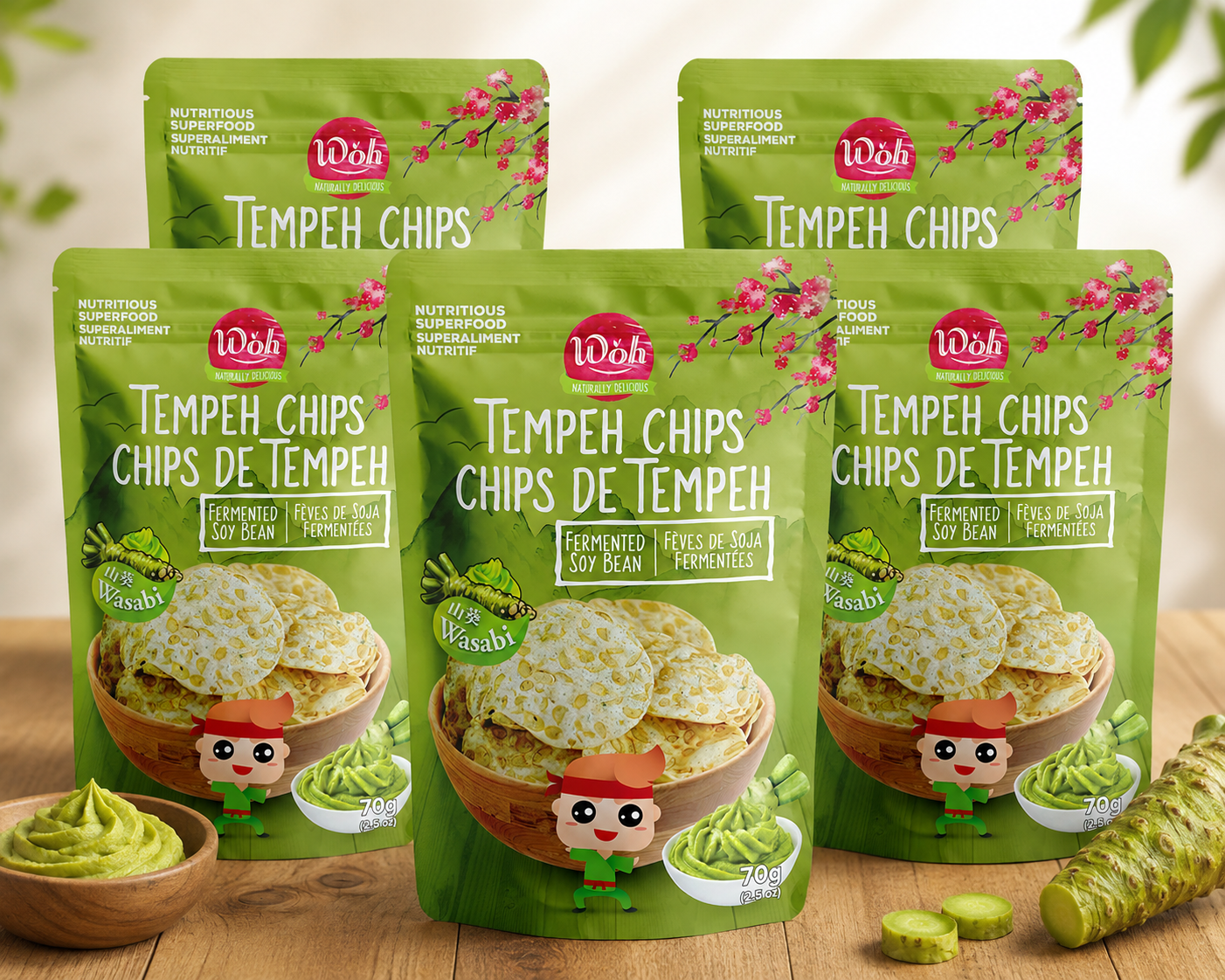 Tempeh Chips Wasabi - 70 Gr