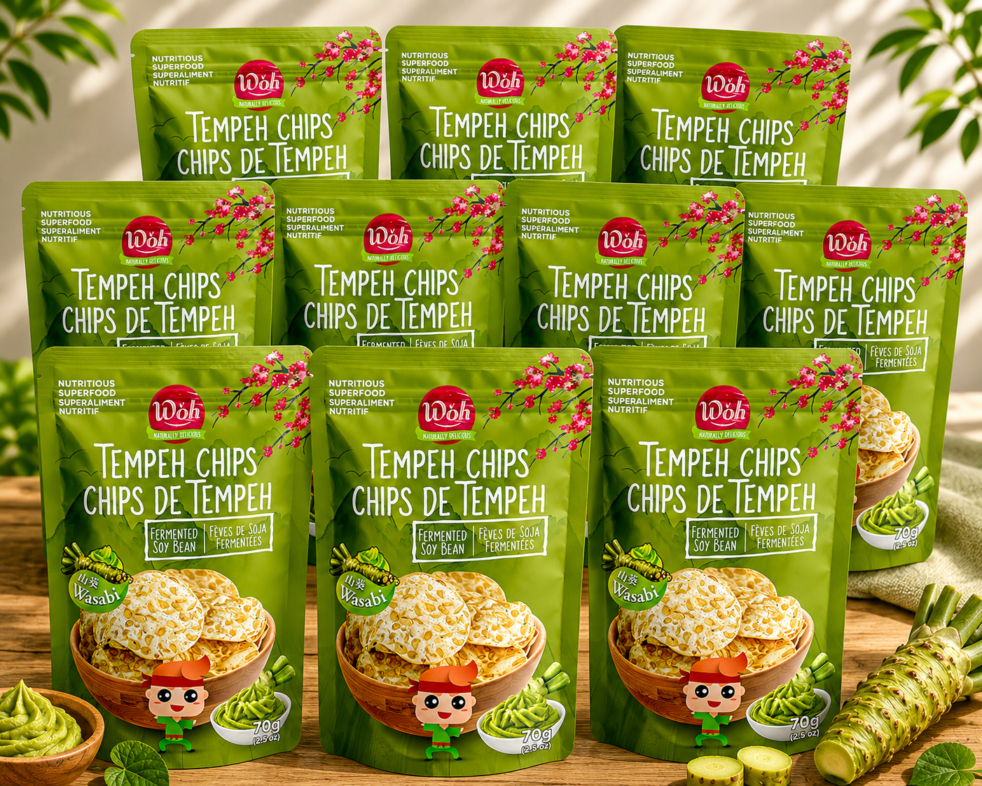 Tempeh Chips Wasabi - 70 Gr