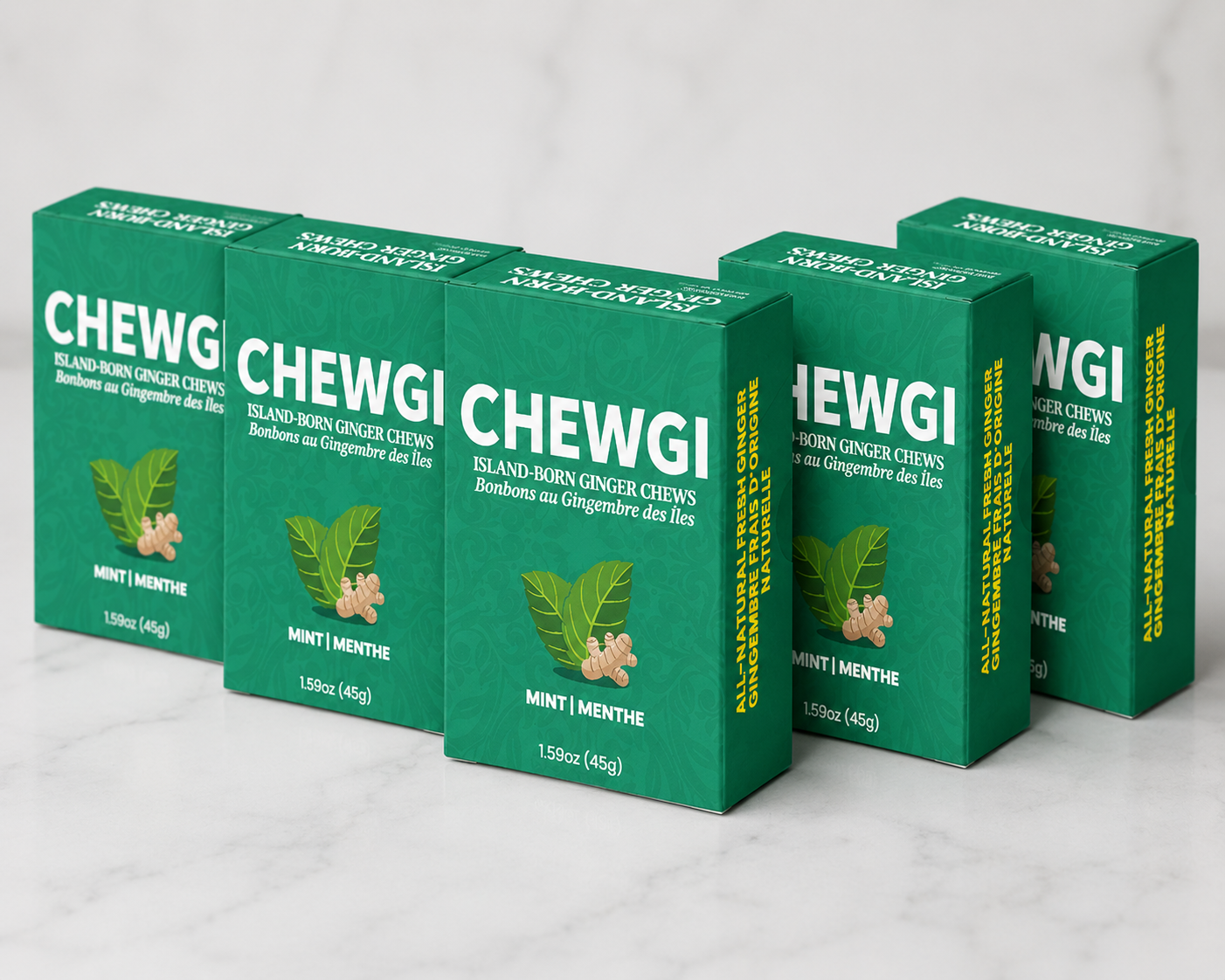 Chewgi Ginger Chews Candy Mint Pack