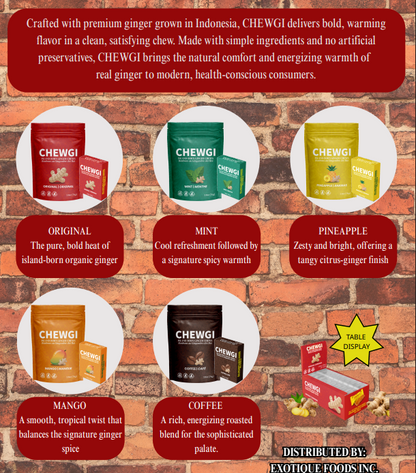 Chewgi Ginger Chews Candy Mint Pack