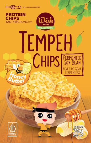 [ NEW ] WOH Tempeh Chips Honey Butter - 70 Gr