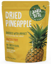 Load image into Gallery viewer, Java Bite Sweet Dried Pineapple | Dehydrated Fruit | Healthy Fruit Snack
