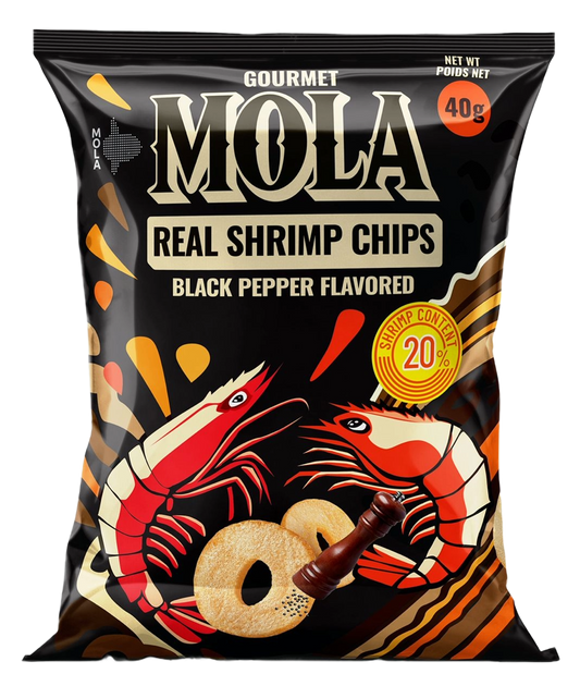MOLA Real Shrimp Chips – Black Pepper Flavor (40g)