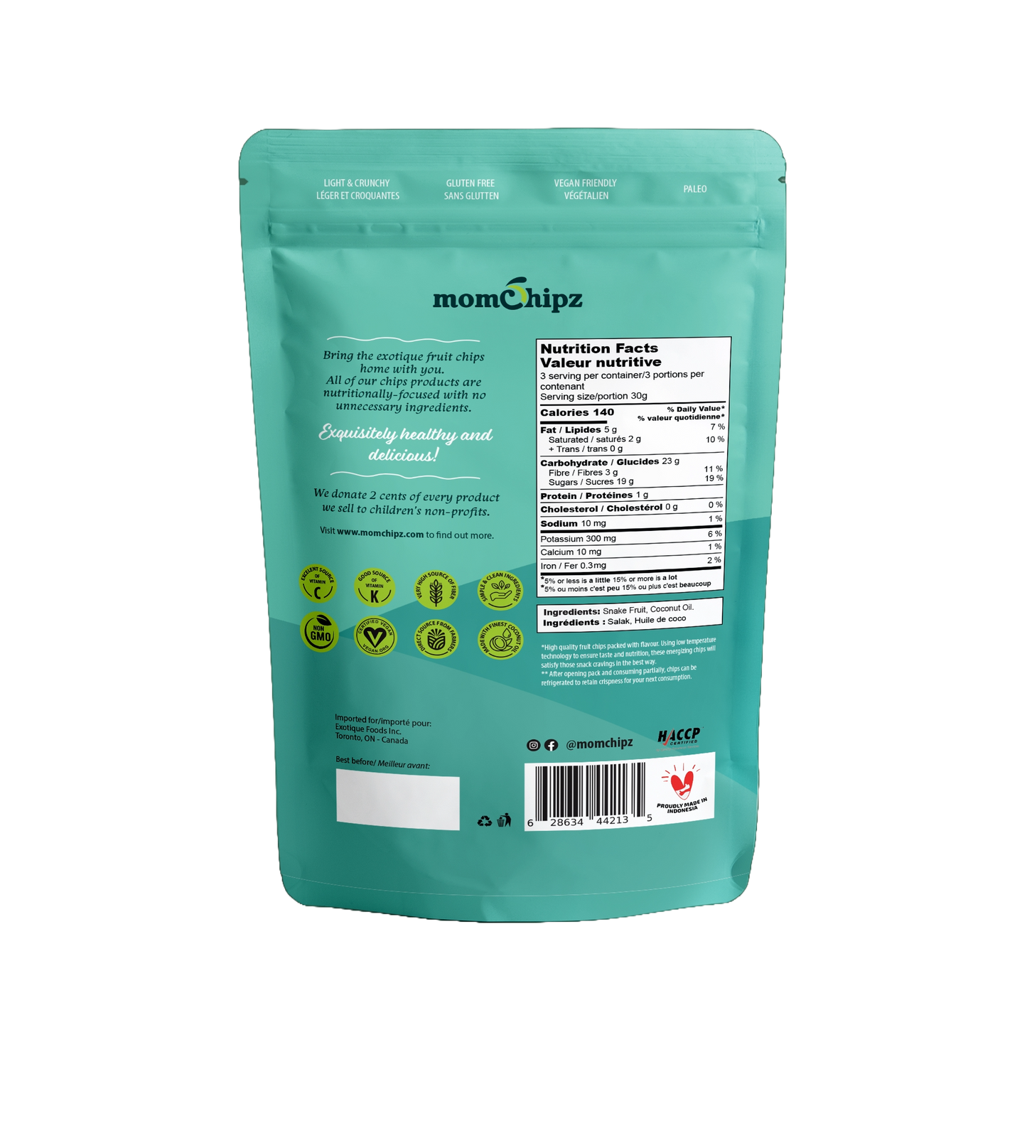 Momchipz Snake Fruit Chips - 85 Gr | Healthy & Very Delicious