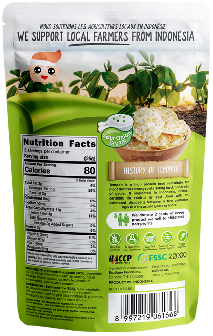 WOH Tempeh Chips Sour Onion & Cream - 70 Gr