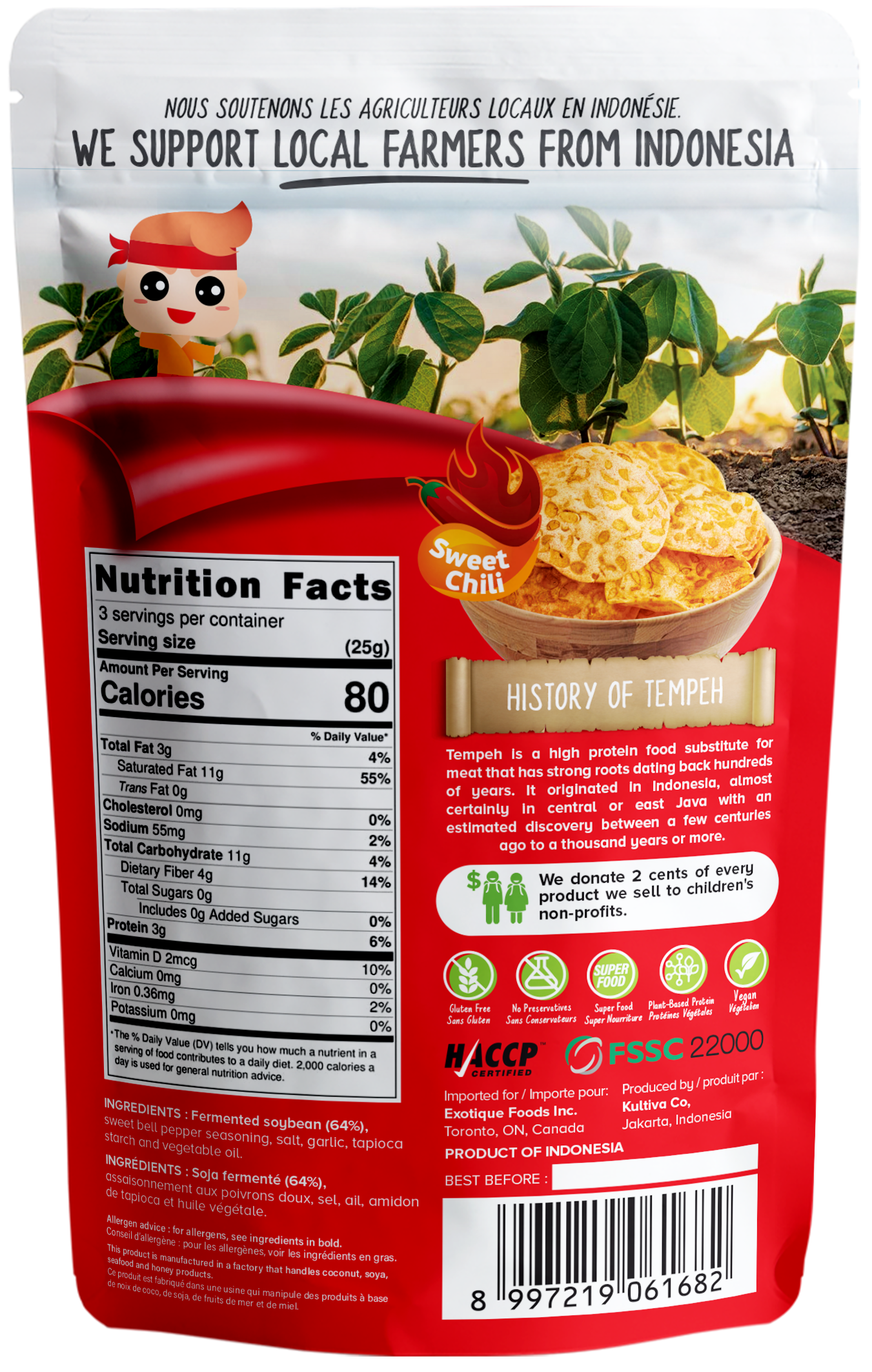WOH Tempeh Chips Sweet Chili - 70 Gr