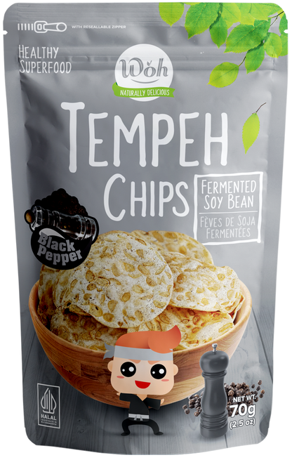 WOH Tempeh Chips Black Pepper - 70 Gr