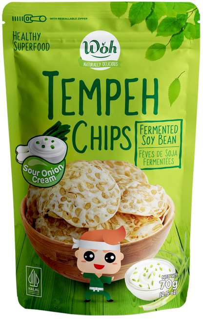 WOH Tempeh Chips Sour Onion & Cream - 70 Gr