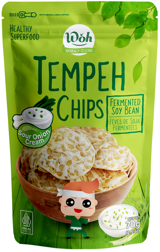 WOH Tempeh Chips Sour Onion & Cream - 70 Gr