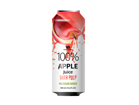 Apple 100% Juice With Pulp | No Sugar Added 490 ml | Pack of 6