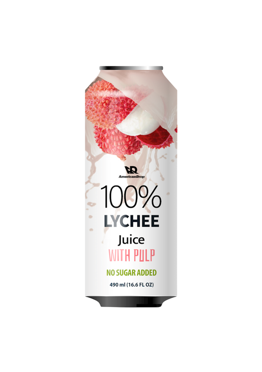 Lychee 100% Juice With Pulp | No Sugar Added - 490 ml | Pack of 6
