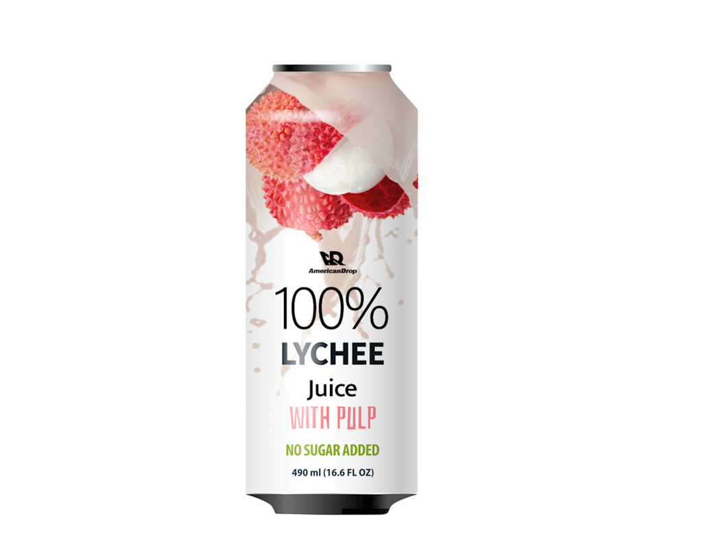 Lychee 100% Juice With Pulp | No Sugar Added 490 ml | Pack of 6