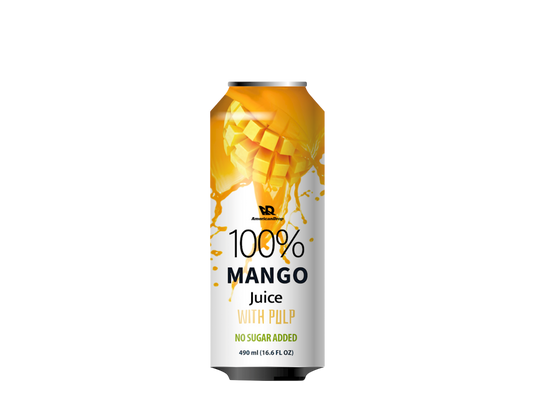 Mango 100% Juice With Pulp | No Sugar Added - 490 ml | Pack of 6