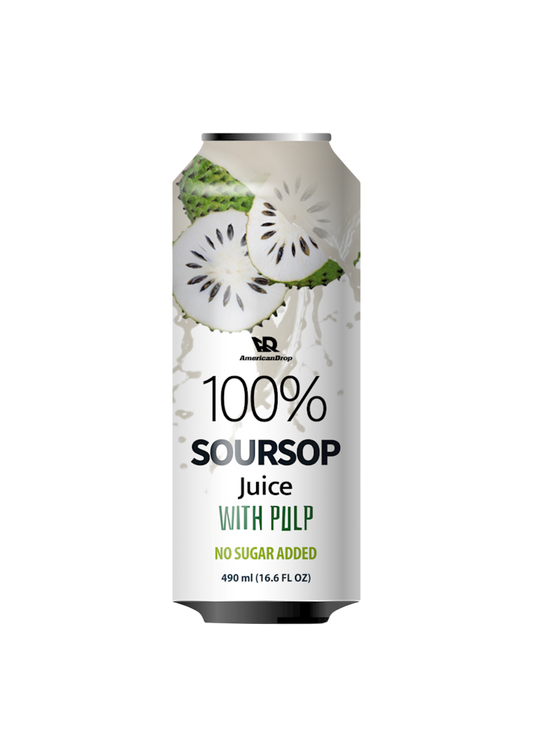 Soursop 100% Juice With Pulp | No Sugar Added - 490 ml | Pack of 6