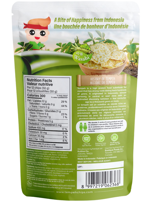 WOH Tempeh Chips Wasabi - 70 Gr