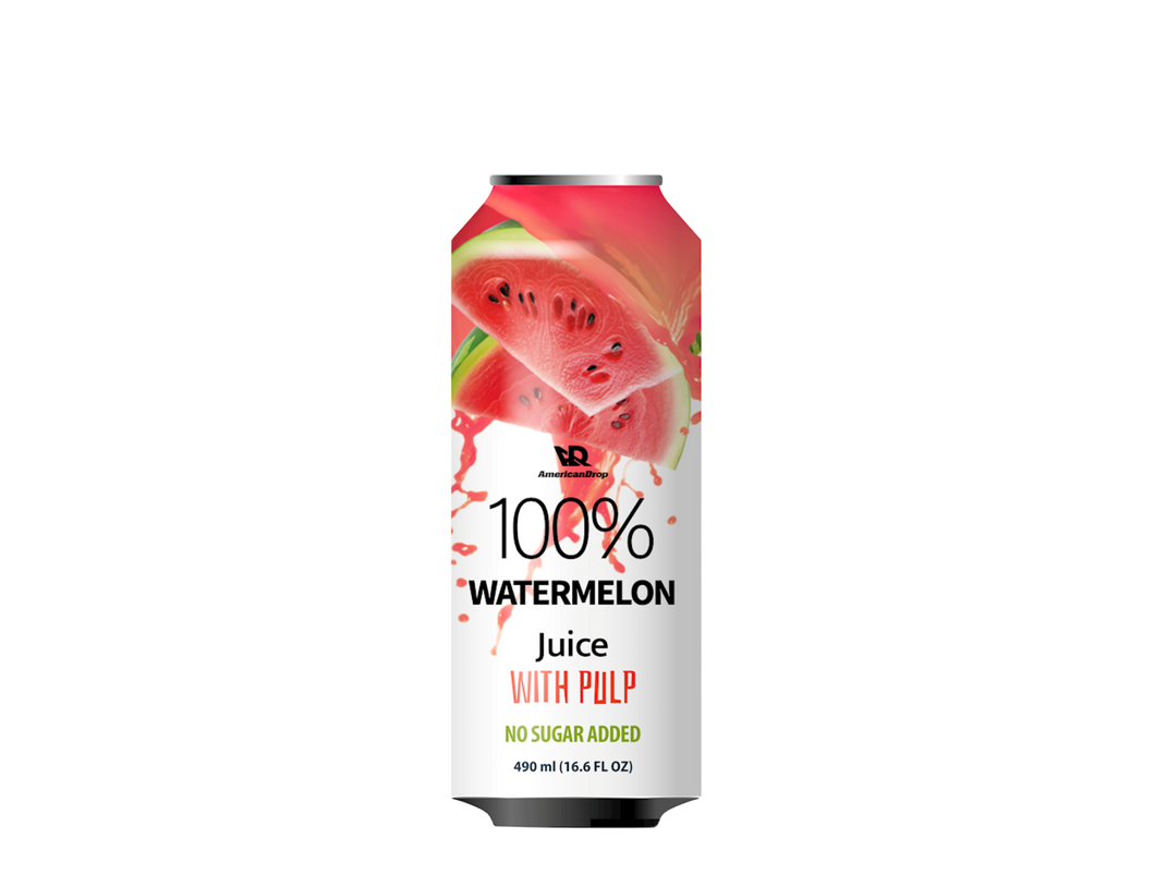 Watermelon 100% Juice With Pulp | No Sugar Added 490 ml | Pack of 6